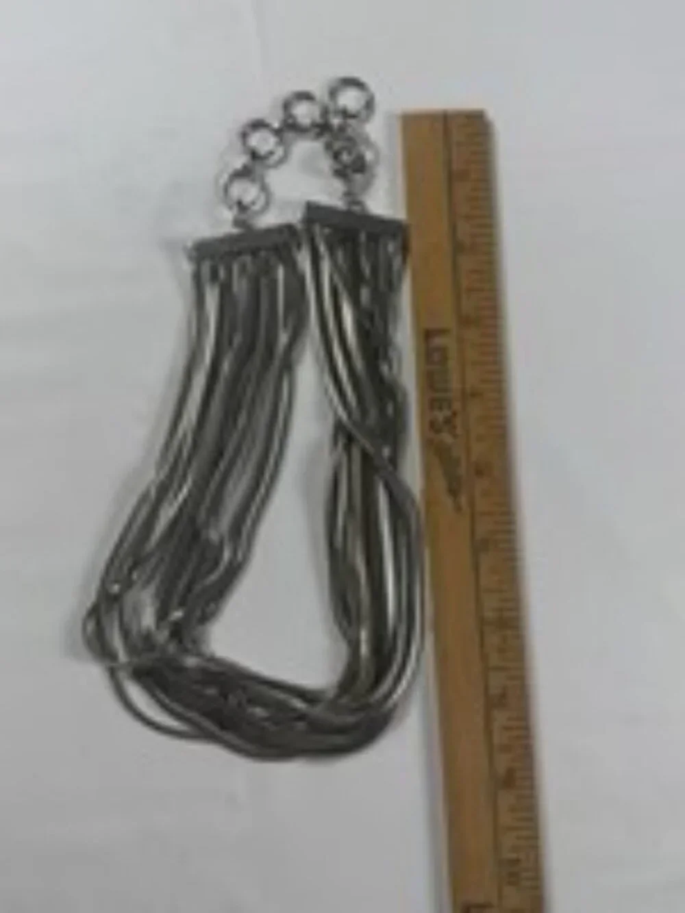 Vintage Y2K Liquid Metal Snake Chain Necklace Multi Strand Choker Silver Tone